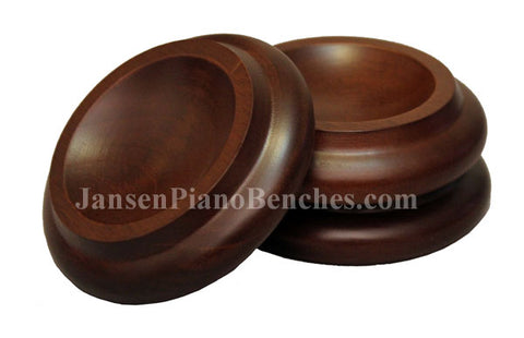 walnut piano caster cups