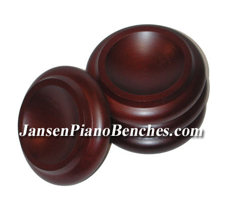 mahogany piano caster cups