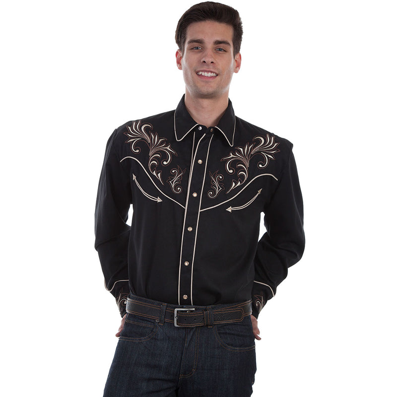 Scully Men's Scroll Embroidered Western Dress Shirt | Lammle's