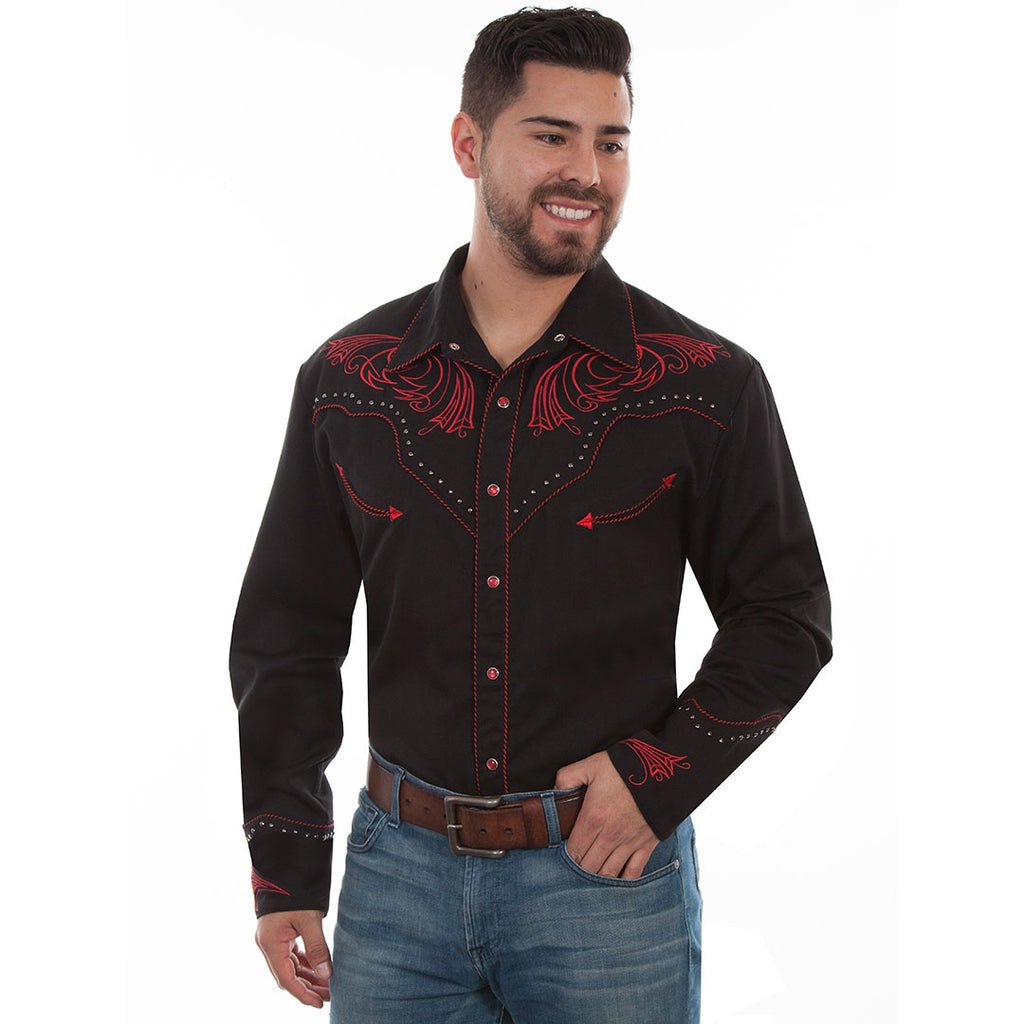 Scully Men's Scroll Embroidered Western Dress Shirt | Lammle's