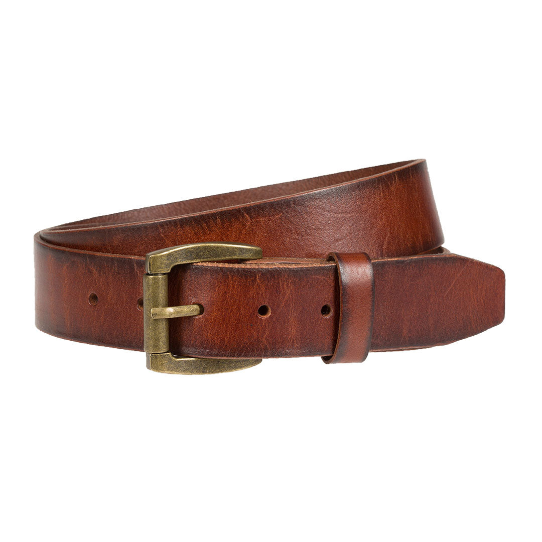 Wrangler Brown Burnished Edge Belt | Men's Belts | Lammle's