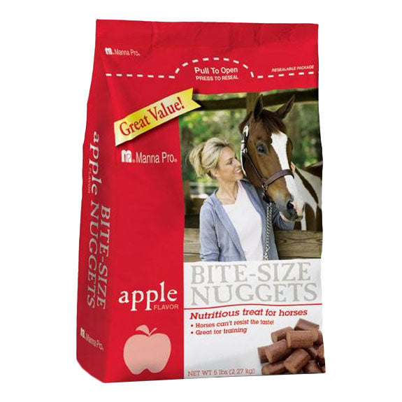 MannaPro Bite-Size Nuggets Apple Horse Treats 5lb Bag