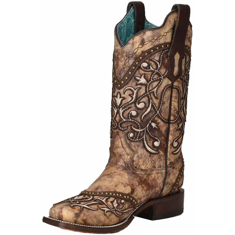 Corral Women's Overlay Square Toe Cowgirl Boots