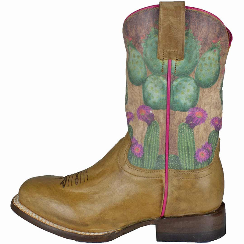 Roper Girls' Cactus Print Shaft Cowgirl Boots