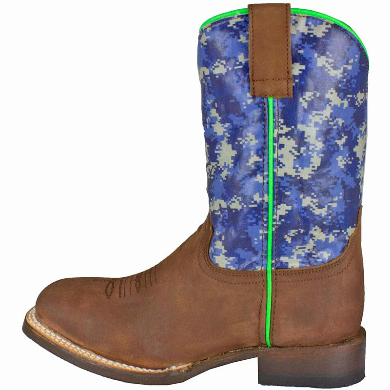 Roper Boys' Pixel Print Shaft Cowboy Boots