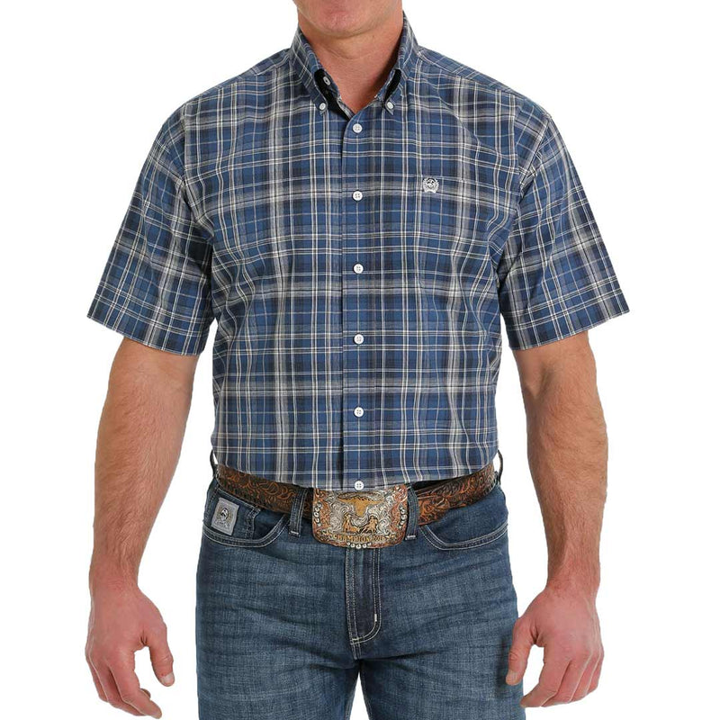 Cinch Men's Short Sleeve Plaid Button-Down Shirt