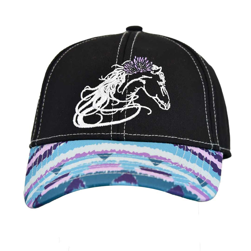 Cowgirl Hardware Girls' Horse Velcro Back Cap