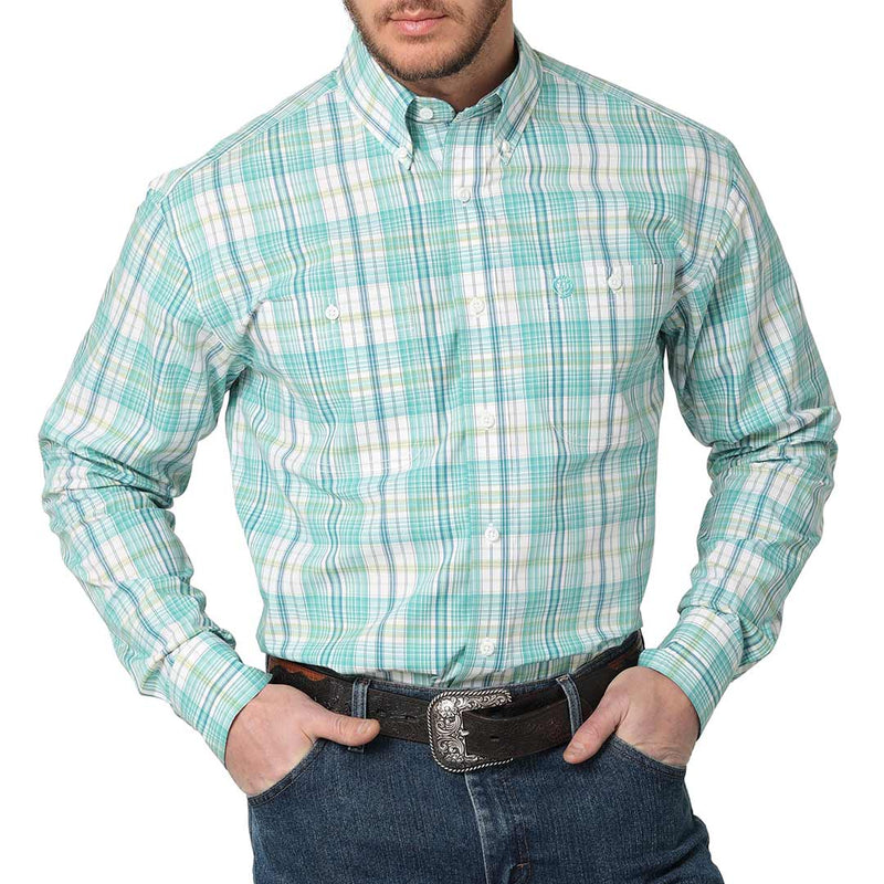 George Strait Men's Button-Down Plaid Shirt