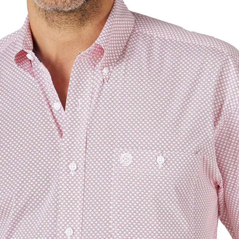 George Strait Men's Short Sleeve Sunset Geo Print Button-Down Shirt