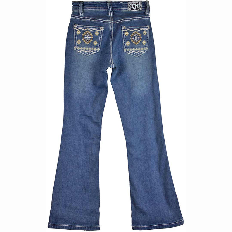 Cowgirl Hardware Girls' Aztec Pocket Bootcut Jeans