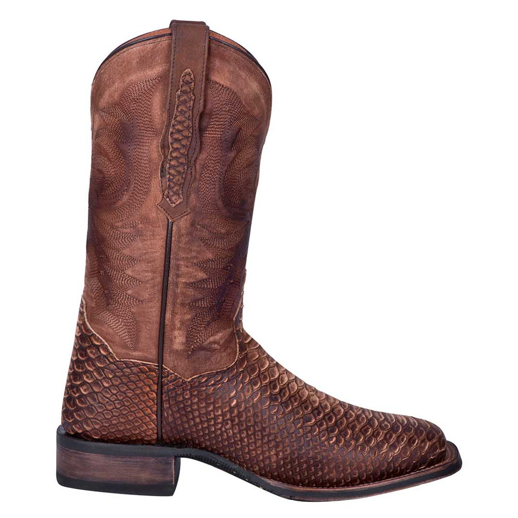 Faux Python Square Toe Cowboy Boots 