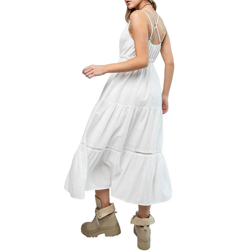 Easel Women's Sleeveless Tiered Maxi Dress