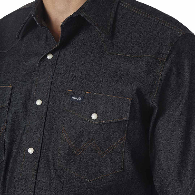 Wrangler Men's Premium Cowboy Cut Denim Work Shirt