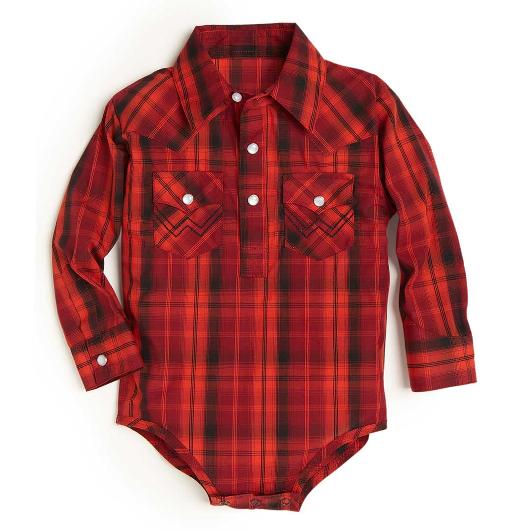 Wrangler Baby Boy's Plaid 1/4 Snap Onesie | Lammle's