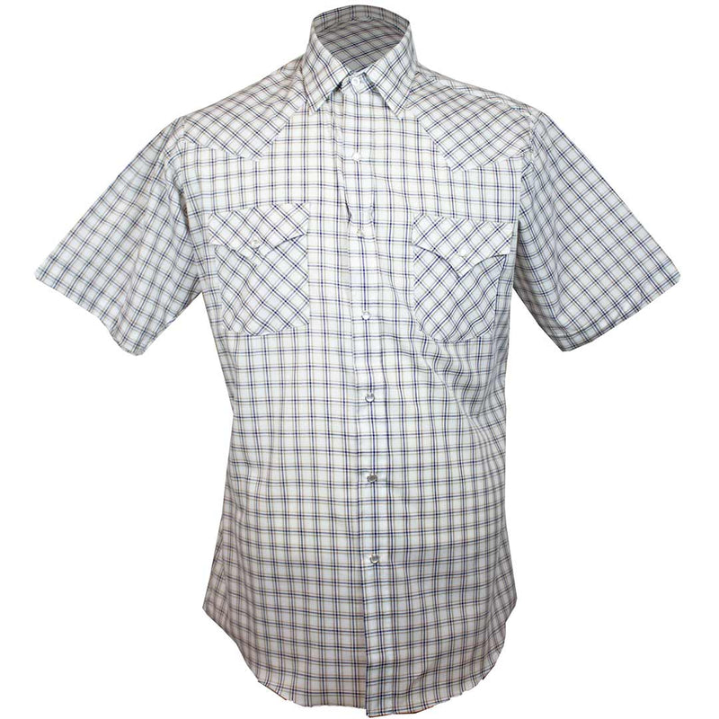 Ely Cattleman Men's Short Sleeve Check Plaid Snap Shirt