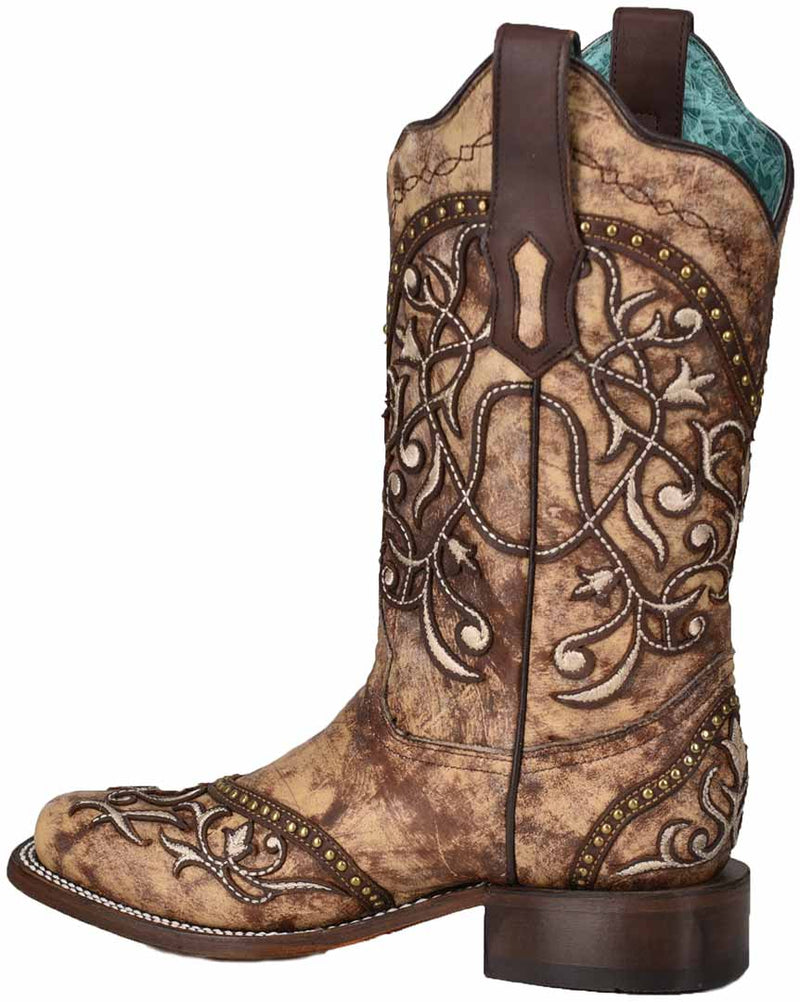 Corral Women's Overlay Square Toe Cowgirl Boots