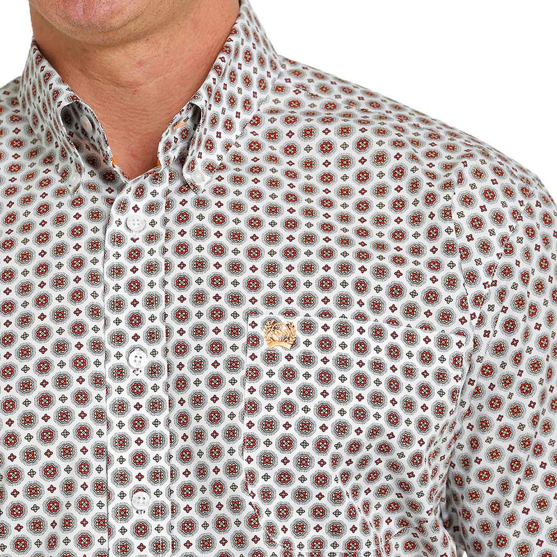Cinch Men's Short Sleeve Medallion Print Button-Down Shirt