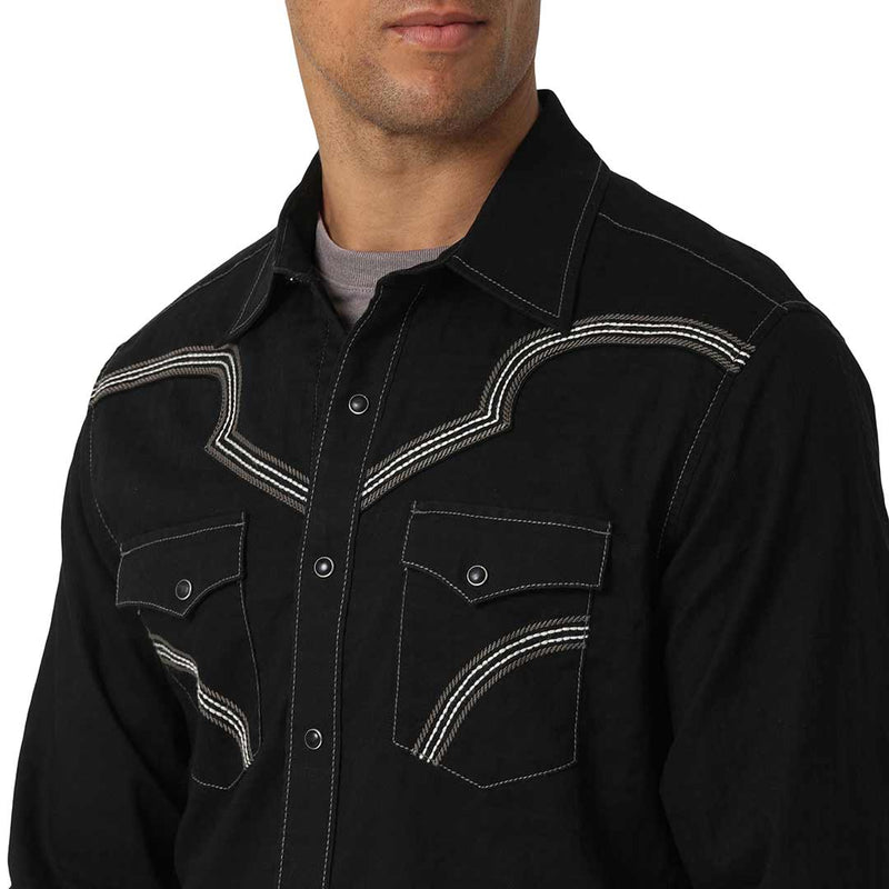 Wrangler Men's Rock 47 Embroidered Yoke Snap Shirt