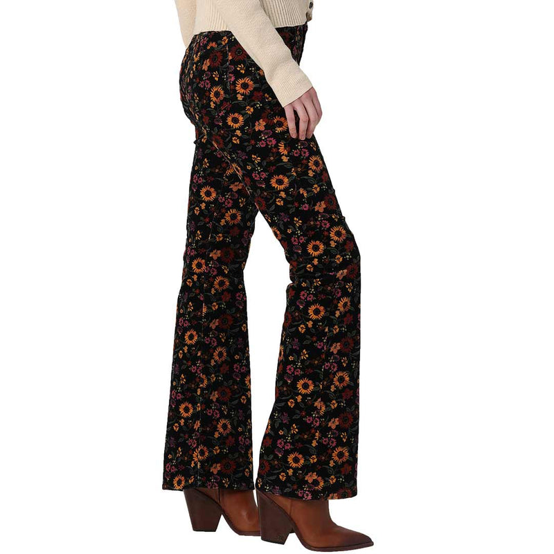 Wrangler Women's Fierce Flare Floral Print Corduroy Jeans