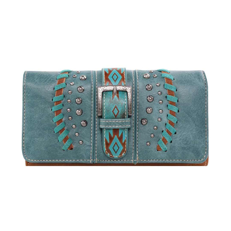 Montana West Aztec Collection Tooled Wallet