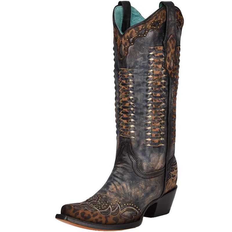 Corral Boot Co. Women's Leopard Weaved Cowgirl Boots