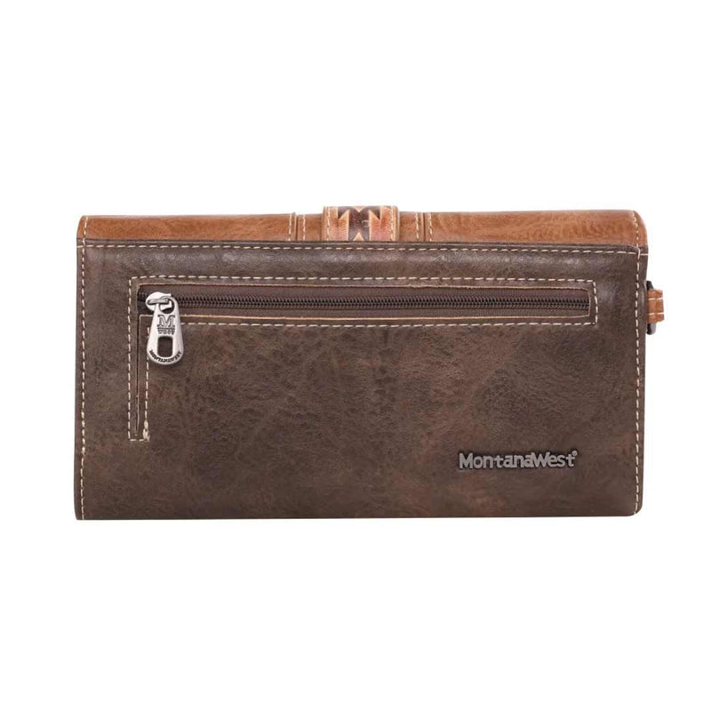 Montana West Aztec Collection Tooled Wallet