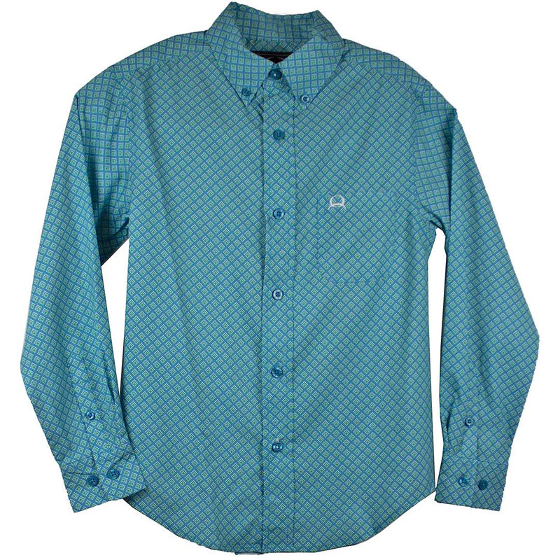 Cinch Boys' ArenaFlex Geometric Print Button-Down Shirt