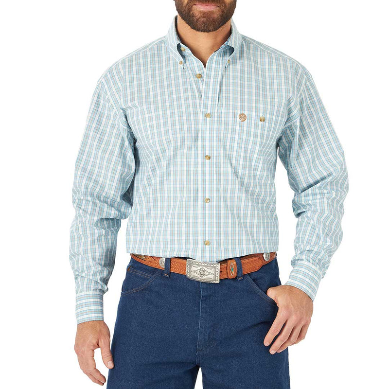 George Strait Men's Button-Down Plaid Shirt