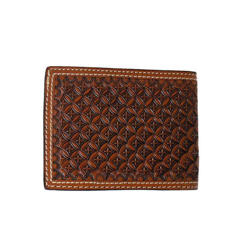 Ranger Belt Co. Men's Tooled Leather Bi-fold Wallet