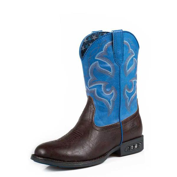 Roper Boys' Lighting Round Toe Light Up Cowboy Boots