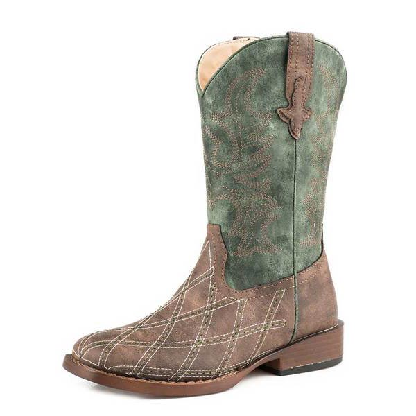 Roper Boys' Cross Cut Square Toe Cowboy Boots