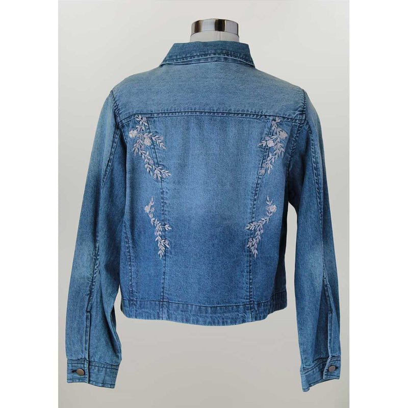 Keren Hart Women's Floral Embroidered Jean Jacket | Lammle's