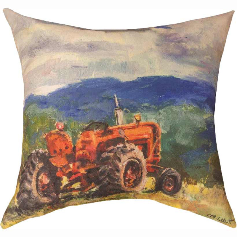 Manual Weavers Tractor Throw Pillow