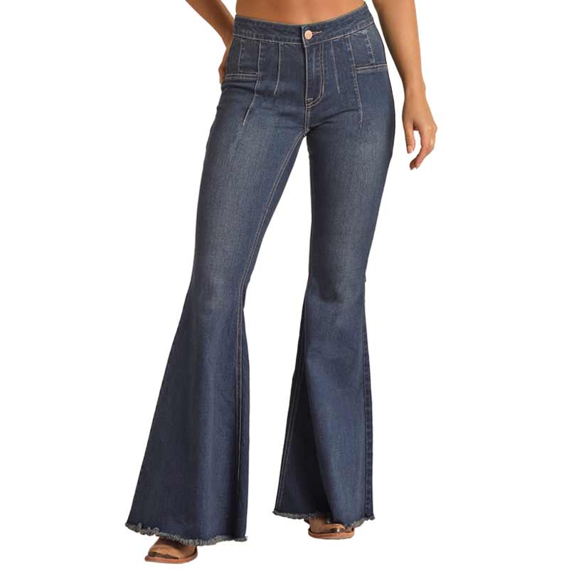 Rock & Roll Cowgirl Women's High Rise Bell Bottom Jeans