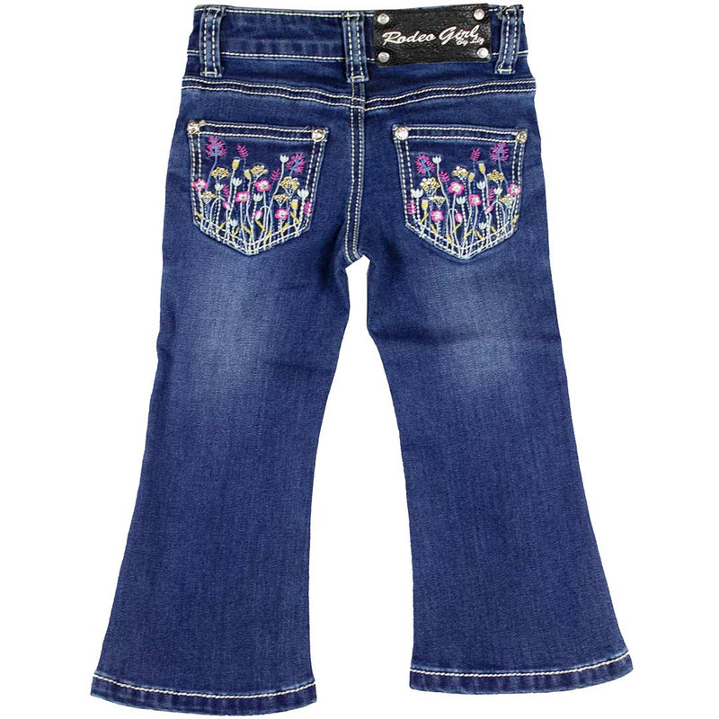 Rodeo Girl Toddler Girls' Floral Pocket Bootcut Jeans