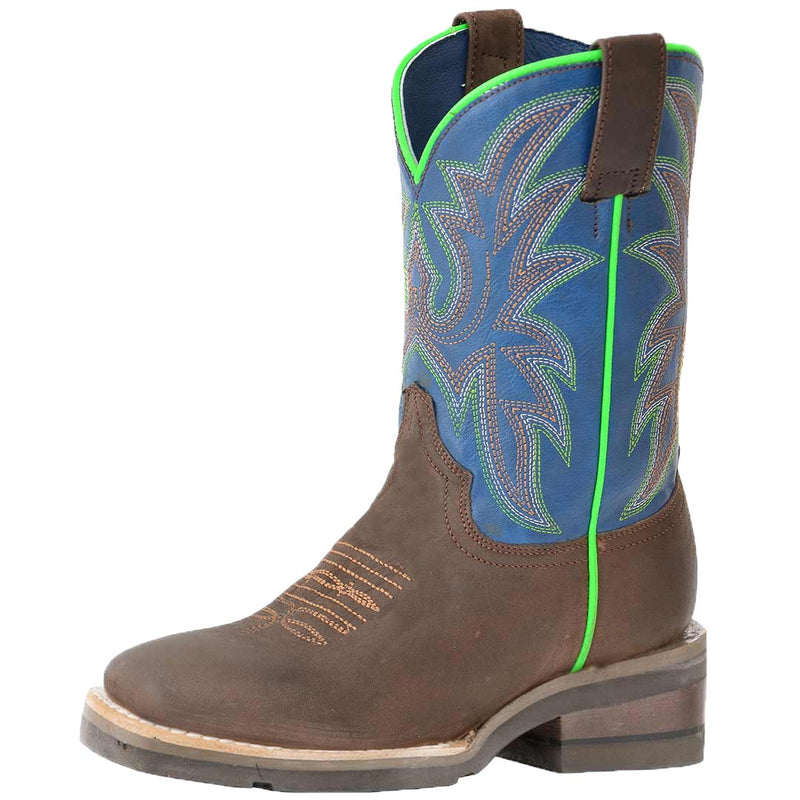 Roper Boys' Green Piping Cowboy Boots