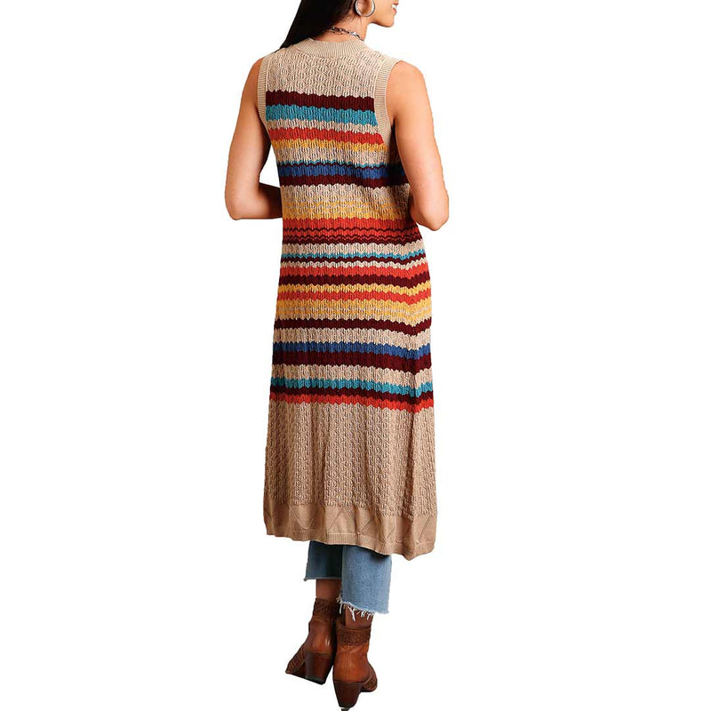 Stetson Women's Crochet Stripe Duster Vest