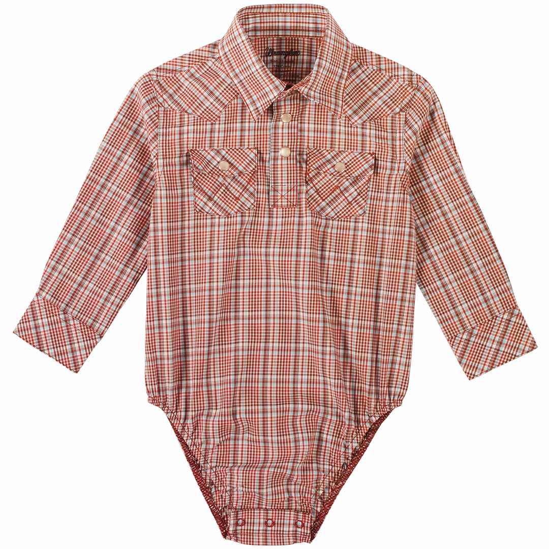 Wrangler Baby Boy's Mini Check Snap Shirt Onesie | Lammle's