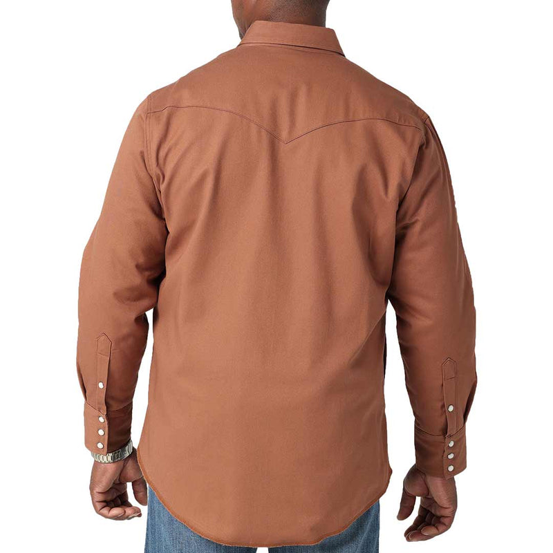 Wrangler Men's Flannel Lined Solid Snap Work Shirt