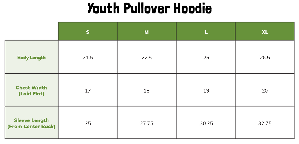 Jerzees Size Chart – Rockford Art Deli