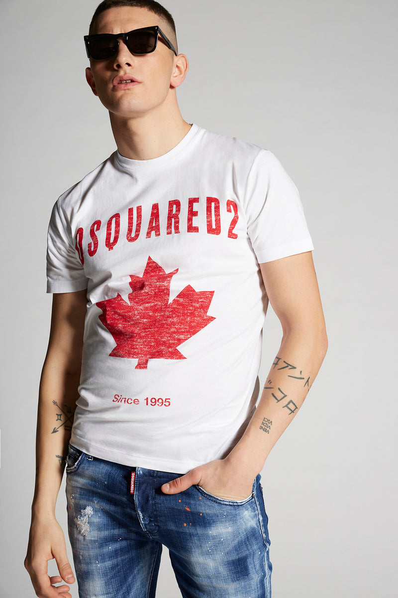 t shirt dsquared2 feuille rouge