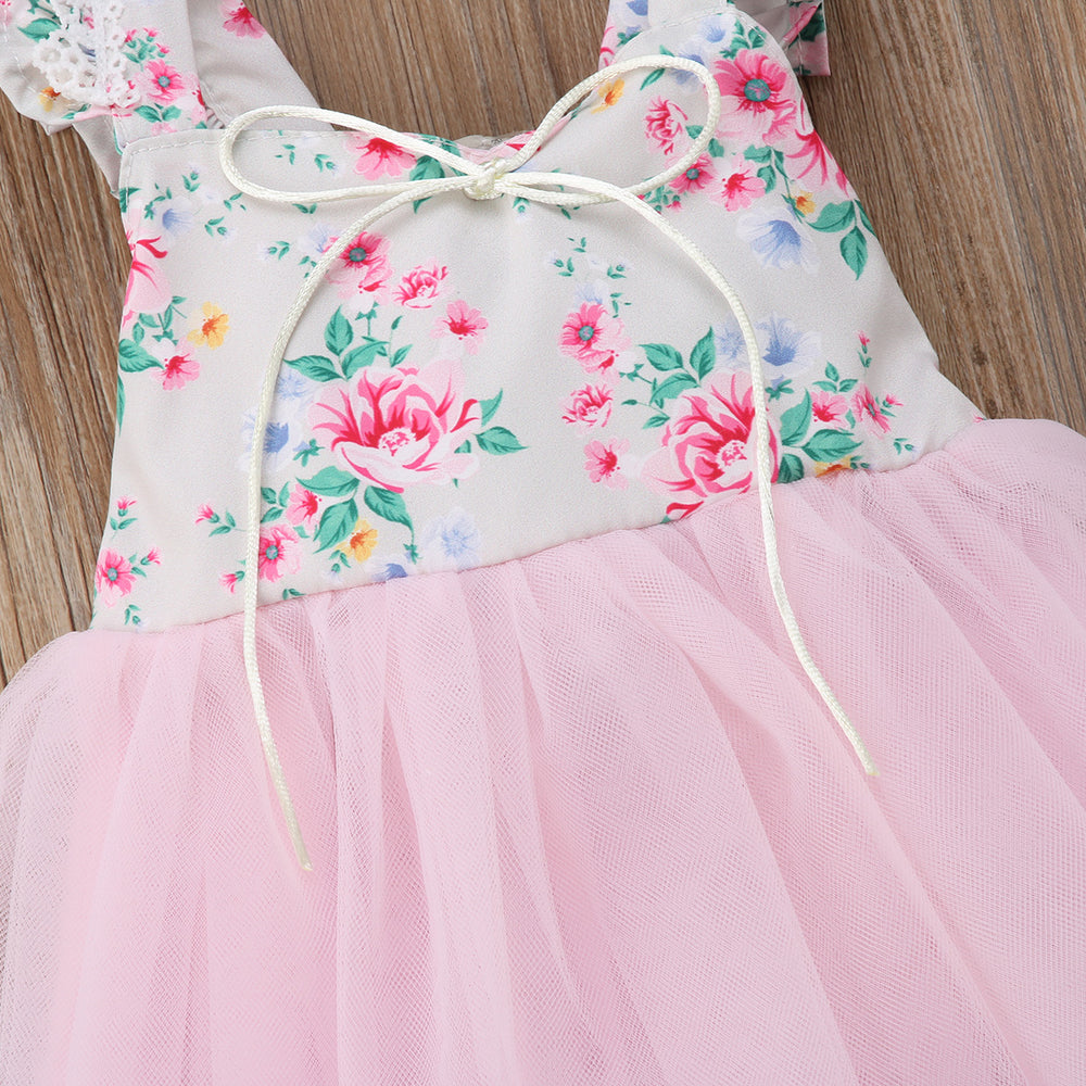 2019 Summer Kid Baby Girls Floral Long Tutu Dress Wedding Party Dresses ...