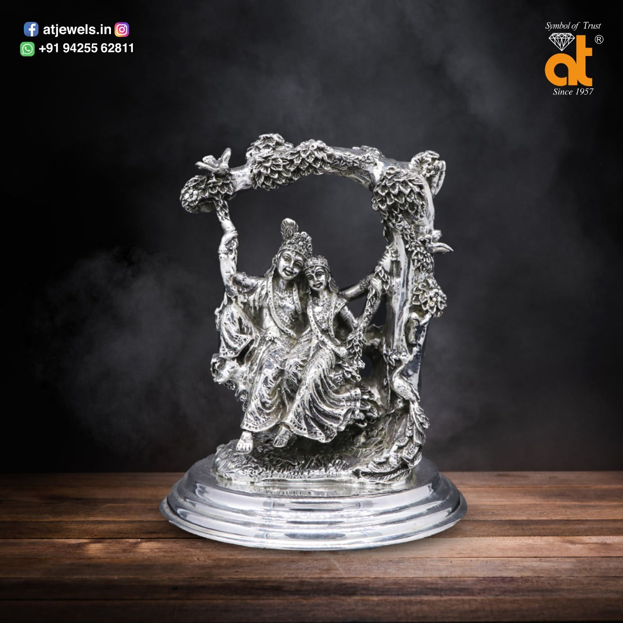 Exclusive Antique Beautiful Silver Radha Krishna Murti – atjewels.in