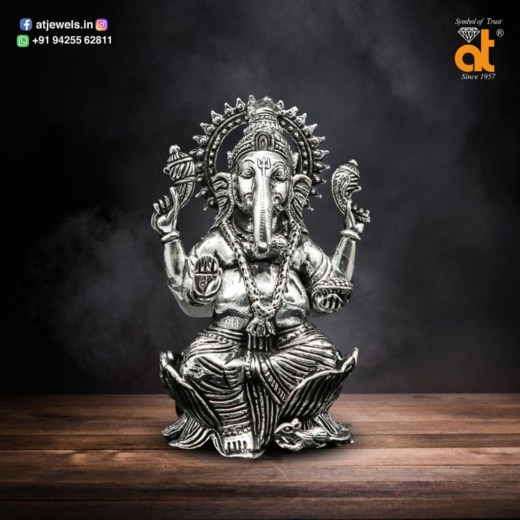 Silver Lord Ganesh Idol – atjewels.in