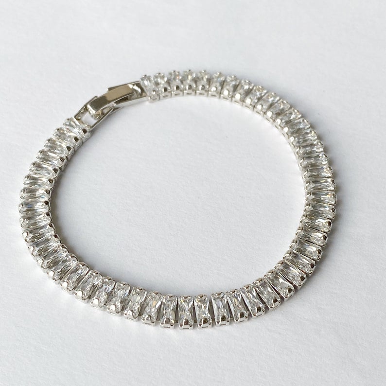 White Gold Bracelet and Lab Grown Diamond Jewelry