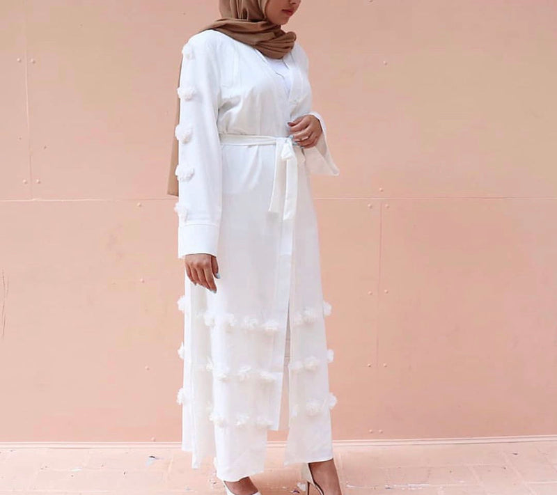 white open abaya