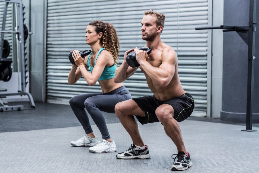 goblet squat kettlebell exercise