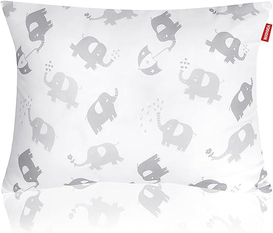 Moonsea Toddler Pillow with Pillowcase 2 Pack, Organic Cotton Covers Ultra Soft , 13 x 18 Inches Kids Pillows for Sleeping Fits