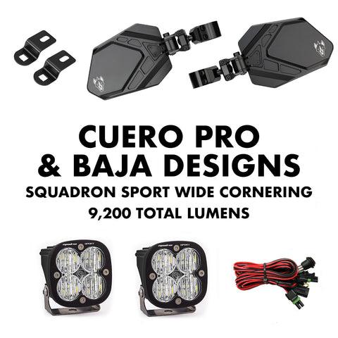 Cuero Pro UTV Side Mirror With Baja Designs Squadron Sport LIghts, Baja Designs LED Lights, Off-Road Lighting Solutions, High-Performance LED Light Bars, Baja Designs Squadron Lights, Durable Off-Road Lights, Baja Designs Fog Lights, Advanced Lighting Technology, Off-Road Adventure Lighting, Baja Designs Spotlights, Waterproof LED Lights Baja Designs, Baja Designs Driving Lights, Premium Off-Road Light Kits, Baja Designs S2 Lights, Energy-Efficient LED Lighting, Baja Designs Light Mounts, Vehicle-Specific Lighting Solutions, Baja Designs Rock Lights, High-Intensity Off-Road Lighting, Baja Designs Laser Lights, Trail Illumination Accessories, Baja Designs Light Accessories, Off-Road Racing Lights, Baja Designs Light Bars, Rugged Outdoor Lighting Equipment, Baja Designs Auxiliary Lights, Custom Off-Road Lighting Setup, Baja Designs Lighting for Trucks, Baja Designs UTV Lighting, Motorcycle LED Lights Baja Designs, Baja Designs Lighting Warranty, Eco-Friendly LED Off-Road Lights