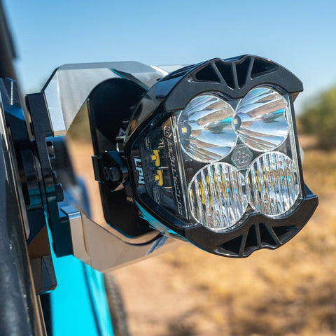 Cuero Race UTV Side Mirror with Baja Designs LP4 Light Combo For Polaris RZR Pro XP